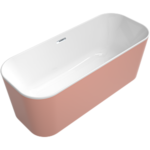 Villeroy & Boch Finion freistehende Badewanne 177FIN7N1BCV401 170x70cm, Wasserzulauf, Schürze Colour on Demand, weiß, chrom