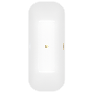 Villeroy and Boch Finion rectangular freestanding bathtub 177FIN7N3BCV1RW 170 x 70 cm, water inlet, design ring, apron Colour on Demand, stone white, gold