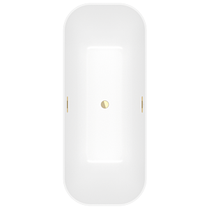 Villeroy and Boch Finion rectangular freestanding bathtub 177FIN7N3BCV2RW 170 x 70 cm, water inlet, design ring, apron Colour on Demand, stone white, gold