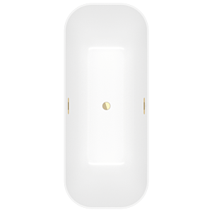 Villeroy and Boch Finion rectangular freestanding bathtub 177FIN7N3BCV3RW 170 x 70 cm, water inlet, apron Colour on Demand, stone white, gold