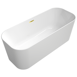 Villeroy &amp; Boch Finion freestanding bathtub 177FIN7N3BCV301 170x70cm, water inlet, apron Colour on Demand, white, gold