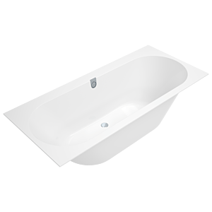 Villeroy und Boch Oberon 2.0 Rechteck-Badewanne UBQ180OBR2DV-RW 180 x 80 cm, Ablauf mittig, stone white