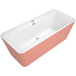 Villeroy et Boch Squaro Edge 12 Oval baignoire Q180SQE7PDBCV01 180x80cm, blanc, central, pose libre, tablier Color on Demand