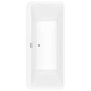 Villeroy und Boch Squaro Edge 12 Rechteck-Badewanne Duo Q180SQE9T2BCVRW 180 x 80 cm, freistehend, mit Multiplex Trio, verchromt, stone white