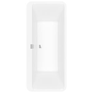 Villeroy und Boch Squaro Edge 12 Rechteck-Badewanne Duo Q180SQE9W2BCVRW 180 x 80 cm, freistehend, mit Ab-/Überlauf, verchromt, stone white