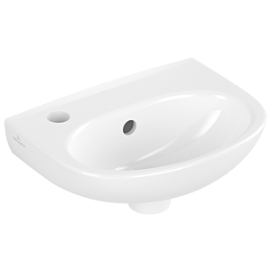 Villeroy und Boch O.novo Waschtisch 43403LR1 36x27,5cm, oval, ohne Überlauf, Hahnloch rechts durchgestochen, weiß C-plus