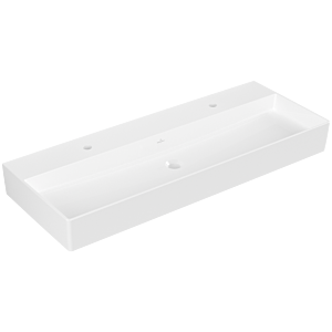 Villeroy und Boch Memento 2.0 Waschtisch 4A22C101 120x47cm, 2 Hahnlöcher, ohne Überlauf, Weiß