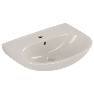 Villeroy et Boch O.novo lavabo 4A4060R3 60x46cm, ovale, trou robinetterie avec trop-plein, pergamon C-plus