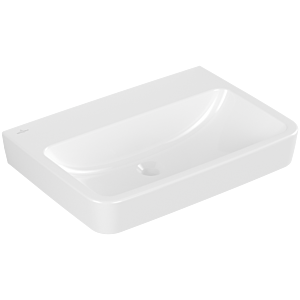 Villeroy und Boch O.novo Einbau-/Aufsatz-Waschtisch 4A41KFT2 65x46cm, ohne Hahnloch, eckig, ohne Überlauf, weiß AntiBac C-Plus
