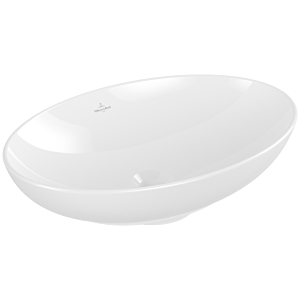 Villeroy et Boch Loop &amp; friends vasque à poser 4A4701R1 56x38cm, ovale, sans banc de robinetterie, sans trop-plein, blanc C-plus