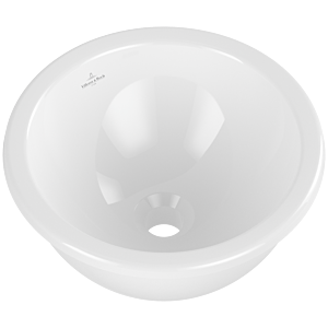 Villeroy et Boch Loop &amp; friends 4A510001 rond, sans rangée de trous pour robinetterie, avec trop-plein, Ø 33 cm, blanc