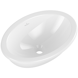 Villeroy and Boch Loop &amp; friends undermount washbasin 4A530001 oval, without tap hole bank, with overflow, 43 x 28.5 cm, white