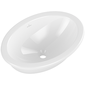 Villeroy and Boch Loop &amp; friends undermount washbasin 4A5401R1 oval, without tap hole bank, with overflow, 48.5 x 32.5 cm, white C-plus