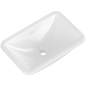 Villeroy et Boch Loop &amp; friends lavabo à encastrer 4A6401R1 sans rangée de trous pour robinetterie, sans trop-plein, 51 x 34 cm, blanc C-plus