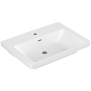 Villeroy und Boch Subway 3.0 Schrank-Waschtisch 4A706501 65x47cm, mit 1 Hahnloch/mit Überlauf, weiß