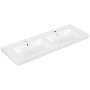 Villeroy & Boch Waschtisch Subway 2.0 7175D0R1 130 x 47 cm, weiss, Ceramicplus, mit 2 Hahnlöcher