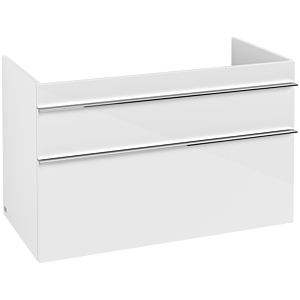 Villeroy and Boch Venticello vanity unit A92701DH 95.3 x 59 x 50.2 cm, basin left, chrome handle, Glossy White