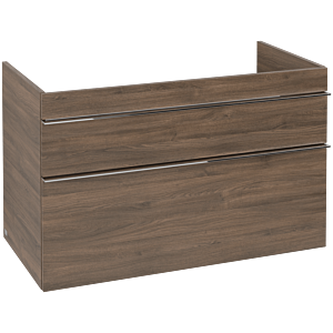 Villeroy und Boch Venticello Waschtisch-Unterschrank A92701VH 95,3 x 59 x 50,2 cm, Becken links, Griff Chrom, arizona oak