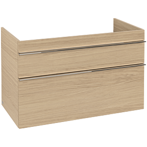 Villeroy und Boch Venticello Waschtisch-Unterschrank A92801VJ 95,3 x 59 x 50,2 cm, Becken rechts, Griff Chrom, nordic oak