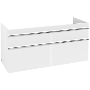 Villeroy & Boch Venticello Unterschrank A93001MS XXL, 125,3x59x50,2cm, Weiß Matt, Griff Chrom
