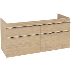 Venticello Villeroy et Boch vasque A93001VJ 125,3 x 59 x 50,2 cm, poignée chrome, chêne nordique
