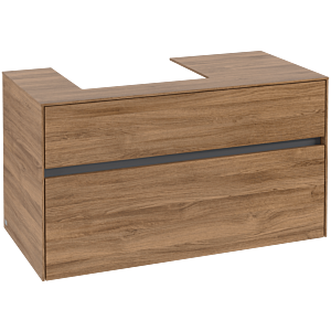 Collaro Villeroy et Boch vasque C01400RH 100x54.8x50cm, meuble sous-vasque gauche, Kansas Oak