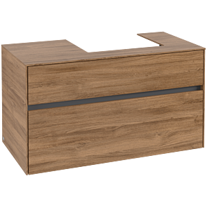 Collaro Villeroy et Boch vasque C01500RH 100x54.8x50cm, meuble sous-vasque à droite, Kansas Oak