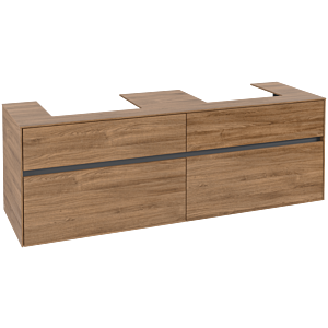Villeroy and Boch Collaro vanity unit C02100RH 160x54.8x50cm, for 2 Basin Fixing Kit , Kansas Oak