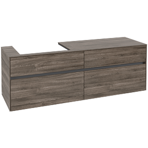 Collaro Villeroy et Boch vasque C02200RK 160x54.8x50cm, meuble sous-vasque gauche, Stone Oak