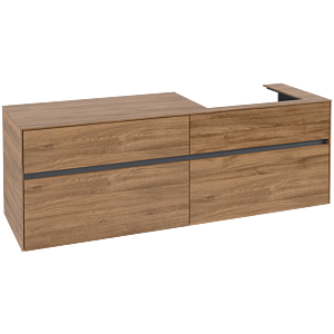 Collaro Villeroy et Boch vasque C02300RH 160x54.8x50cm, meuble sous-vasque à droite, Kansas Oak