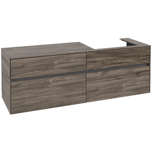 Collaro Villeroy et Boch vasque C02300RK 160x54.8x50cm, meuble sous-vasque à droite, Stone Oak