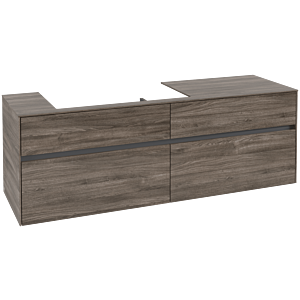 Collaro Villeroy et Boch vasque C02600RK 160x54.8x50cm, meuble sous-vasque gauche, Stone Oak