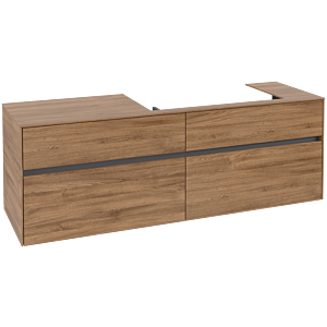 Collaro Villeroy et Boch vasque C02700RH 160x54.8x50cm, meuble sous-vasque à droite, Kansas Oak