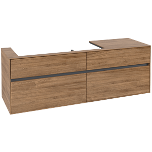 Villeroy und Boch Collaro Waschtischunterschrank C02900RH 160x54,8x50cm, Waschtisch links, Kansas Oak