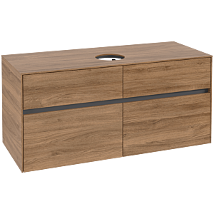 Villeroy und Boch Collaro Waschtischunterschrank C04100RH 120x54,8x50cm, Waschtisch mittig, Kansas Oak