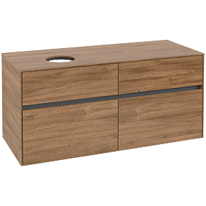 Collaro Villeroy et Boch vasque C04200RH 120x54.8x50cm, meuble sous-vasque gauche, Kansas Oak