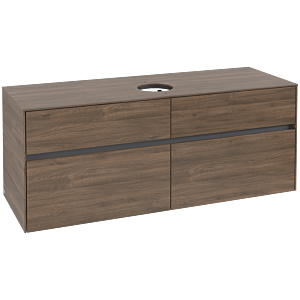 Villeroy und Boch Collaro Waschtischunterschrank C04500VH 140 x 54,8 x 50 cm, Waschtisch mittig, Arizona Oak