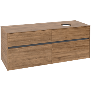 Collaro Villeroy et Boch vasque C04700RH 140x54.8x50cm, meuble sous-vasque à droite, Kansas Oak