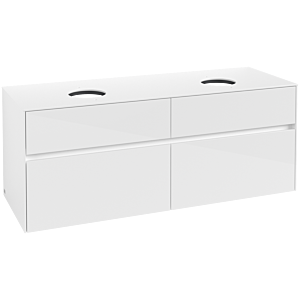 Villeroy and Boch Collaro vanity unit C04800DH 140 x 54.8 x 50 cm, for 2 Basin Fixing Kit , Glossy White