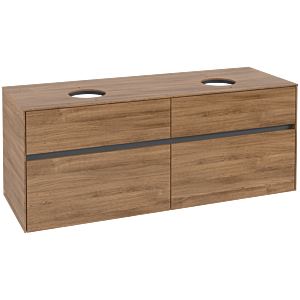 Villeroy and Boch Collaro vanity unit C04800RH 140x54.8x50cm, for 2 Basin Fixing Kit , Kansas Oak