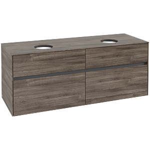 Villeroy and Boch Collaro vanity unit C04800RK 140x54.8x50cm, for 2 Basin Fixing Kit , Stone Oak