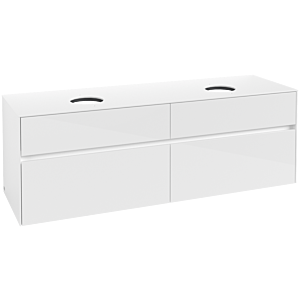 Villeroy und Boch Collaro Waschtischunterschrank C05200DH 160 x 54,8 x 50 cm, für 2 Waschtische, Glossy White