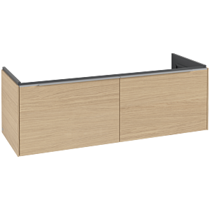 Villeroy und Boch Subway 3.0 Waschtisch-Unterschrank C56700VJ 127,2x42,9x47,8cm, ohne LED/Griff Aluminium glänzend, nordic oak