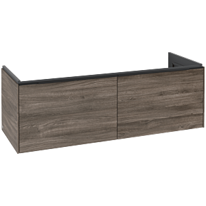 Villeroy und Boch Subway 3.0 Waschtisch-Unterschrank C56701RK 127,2x42,9x47,8cm, ohne LED/Griff Volcano black, stone oak