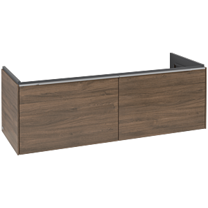 Villeroy und Boch Subway 3.0 Waschtisch-Unterschrank C567L0VH 127,2x42,9x47,8cm, mit LED/Griff Aluminium glänzend, arizona oak