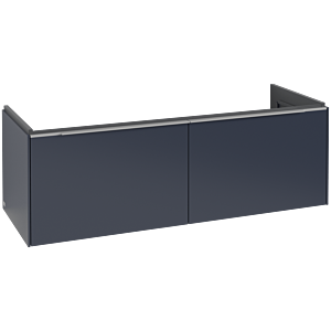Villeroy und Boch Subway 3.0 Waschtisch-Unterschrank C567L0VQ 127,2x42,9x47,8cm, mit LED/Griff Aluminium glänzend, marine blue