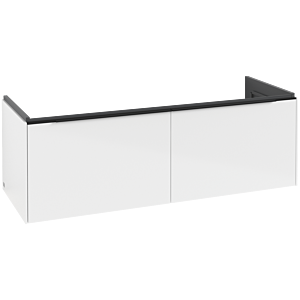 Villeroy and Boch Subway 3.0 vanity unit C567L1VE 127.2x42.9x47.8cm, with LED / handle Volcano black, brilliant white