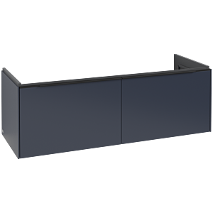 Villeroy und Boch Subway 3.0 Waschtisch-Unterschrank C567L1VQ 127,2x42,9x47,8cm, mit LED/Griff Volcano black, marine blue
