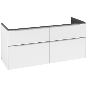 Villeroy und Boch Subway 3.0 Waschtisch-Unterschrank C56800VF 127,2x56,6x47,8cm, ohne LED/Griff Aluminium glänzend, pure white