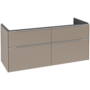 Villeroy and Boch Subway 3.0 vanity unit C56800VM 127.2x56.6x47.8cm, without LED / handle aluminum glossy, taupe